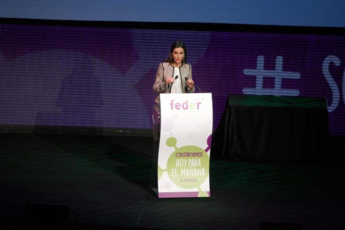 Letizia Ortiz durante su discurso en el acto oficial del Día Mundial de las Enfermedades Raras