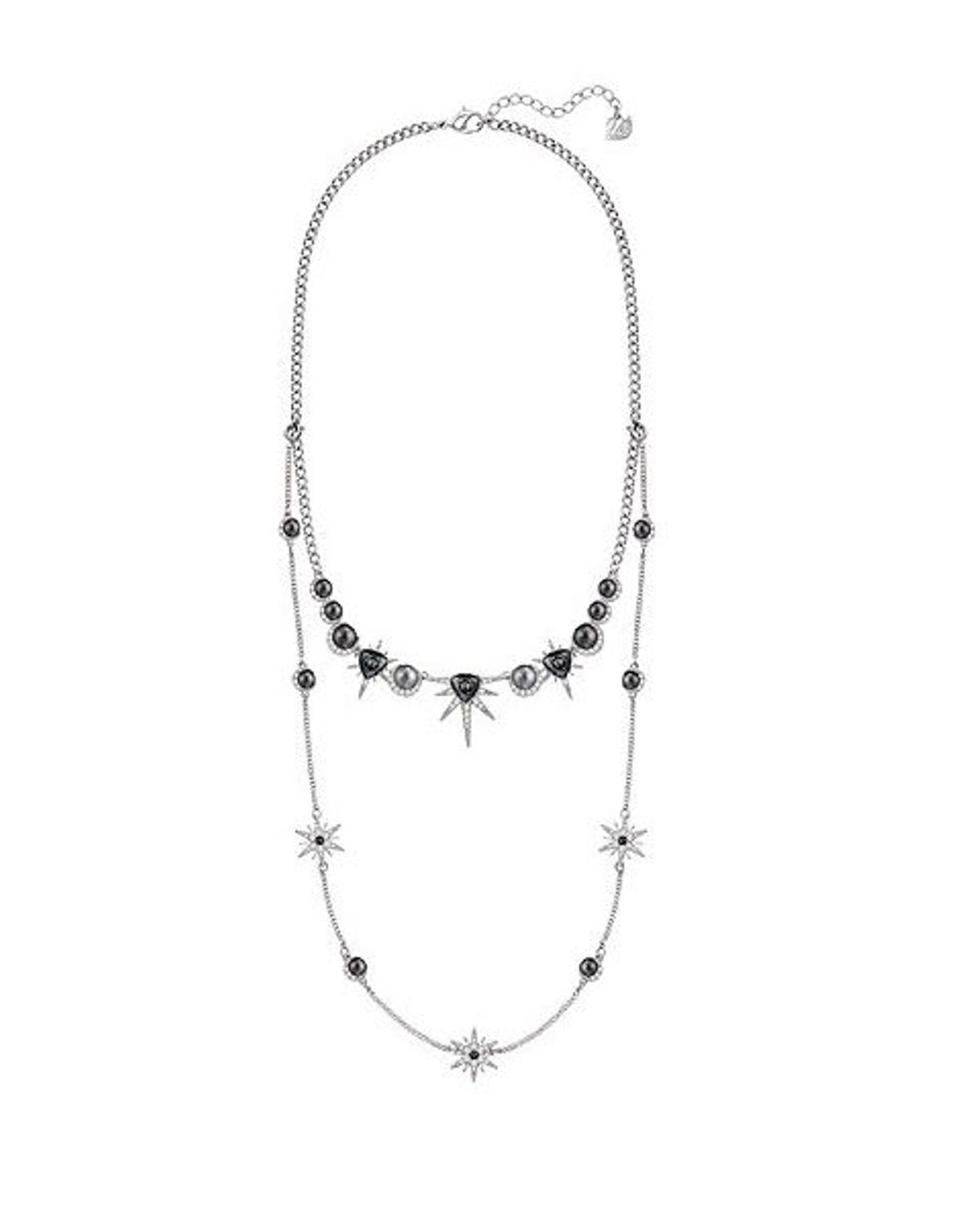 Regalos Navidad, Swarovski, collar doble cadena metal con baño de rodio (179 euros)