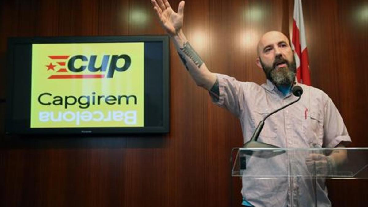 Josep Garganté, durante su rueda de prensa que ofreció el jueves en la sede del ayuntamiento.