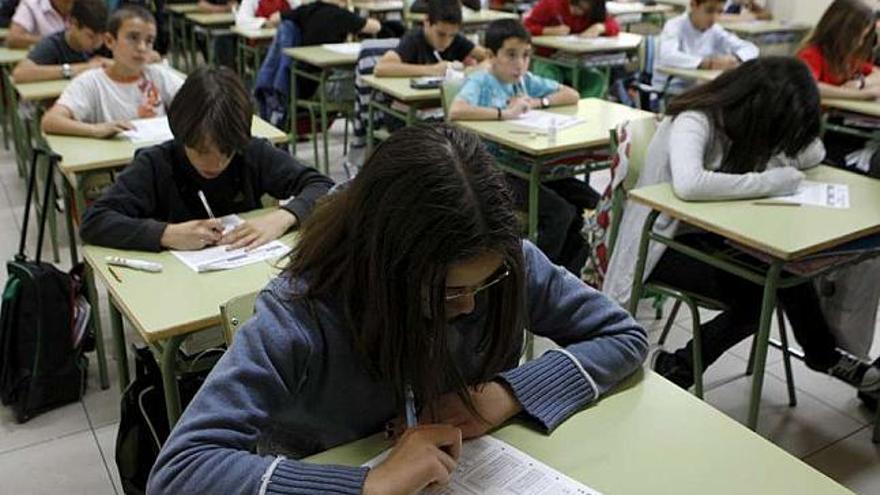 Alumnos de Primaria, durante una clase, en un colegio gallego. / la opinión