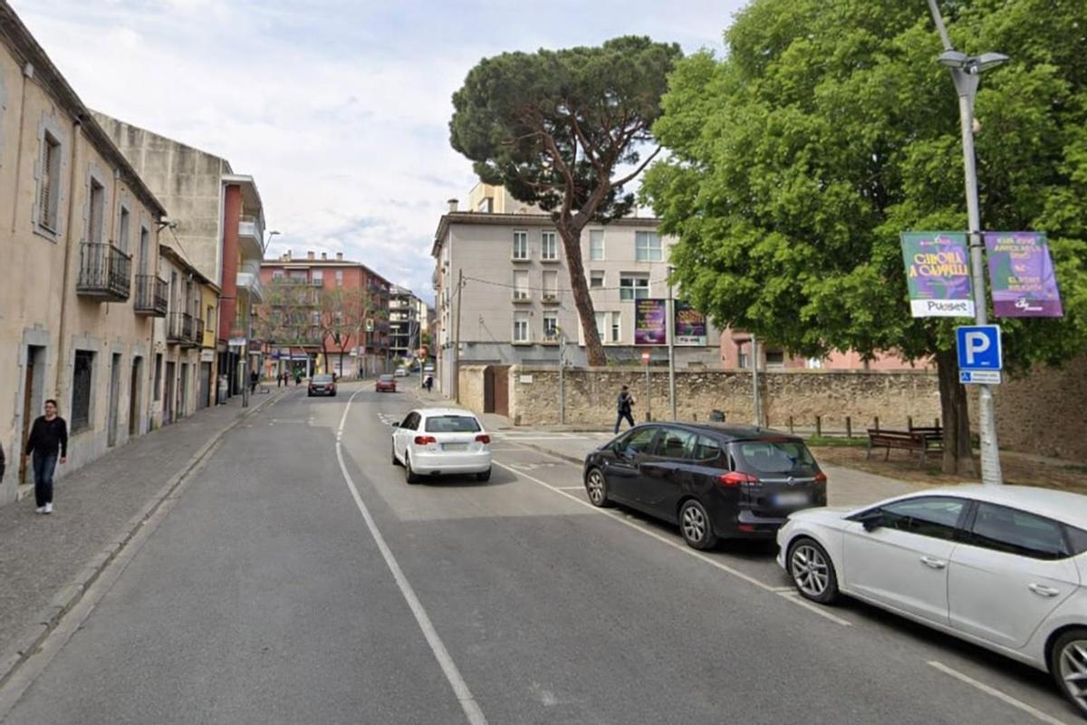 La zona on s'ha produït l'accident de trànsit al barri de Santa Eugènia de Girona.