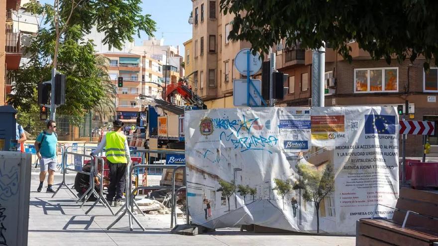 Más tiempo para las obras de la avenida de Jijona de Alicante