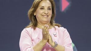 La presidenta de Perú, Dina Boluarte, durante un acto en San Francisco el pasado 16 de noviembre.