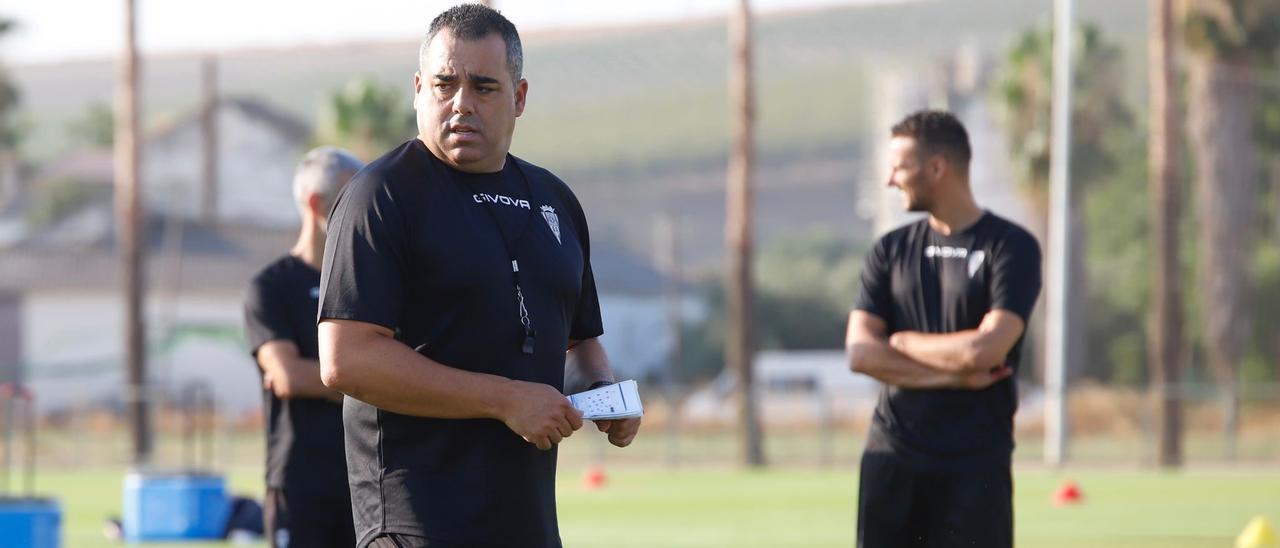 Germán Crespo, durante la primera sesión de entrenamiento de la pretemporada blanquiverde.