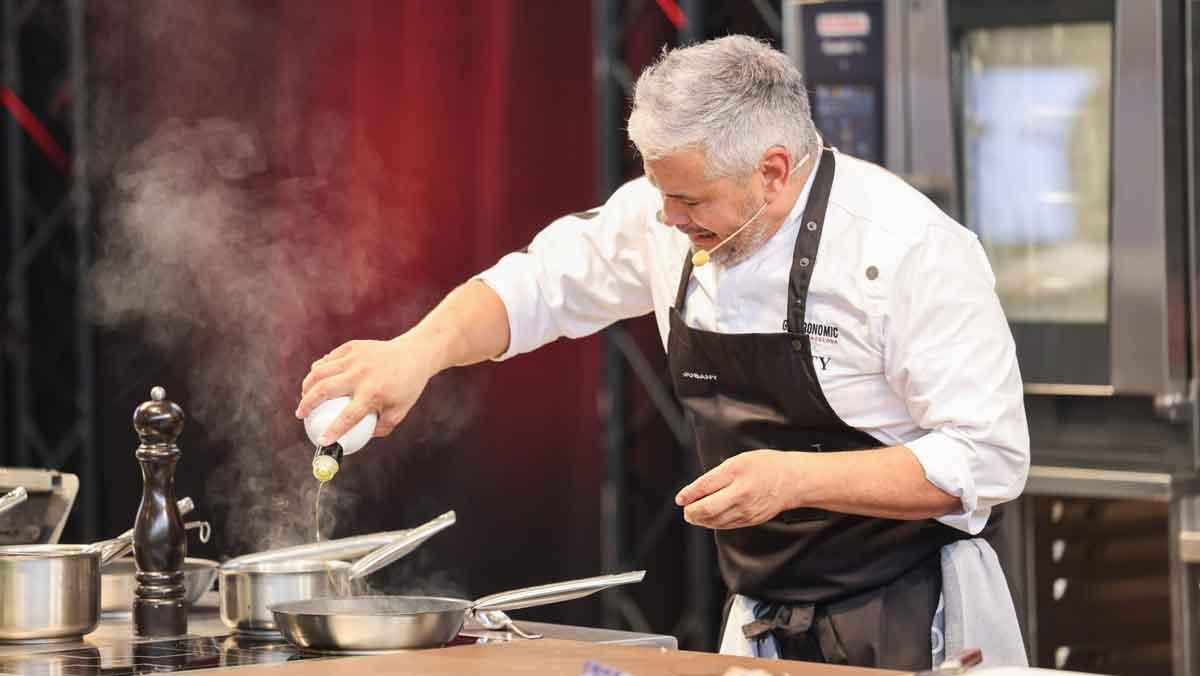 'Showcooking' de Nandu Jubany en Gastronomic Fourm Barcelona.