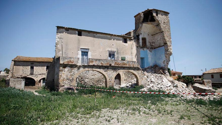 La torre enderrocada en una imatge d&#039;aquest diumenge.