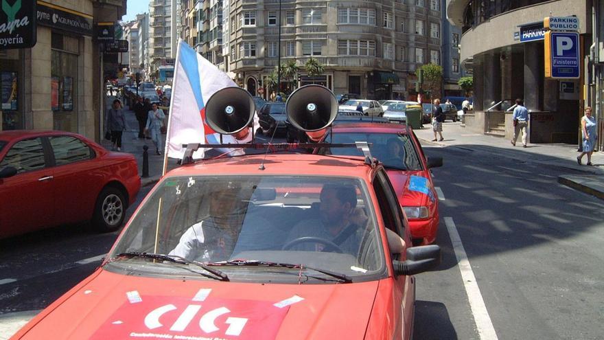 Caravana de protesta convocada hace ya años por el sindicato CIG. | // JAVIER RODRÍGUEZ