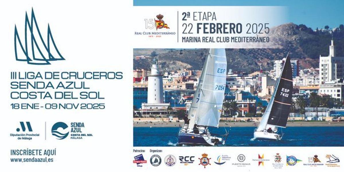 Cartel de la 2ª Etapa de la la III Liga de Cruceros Senda Azul Costa del Sol.