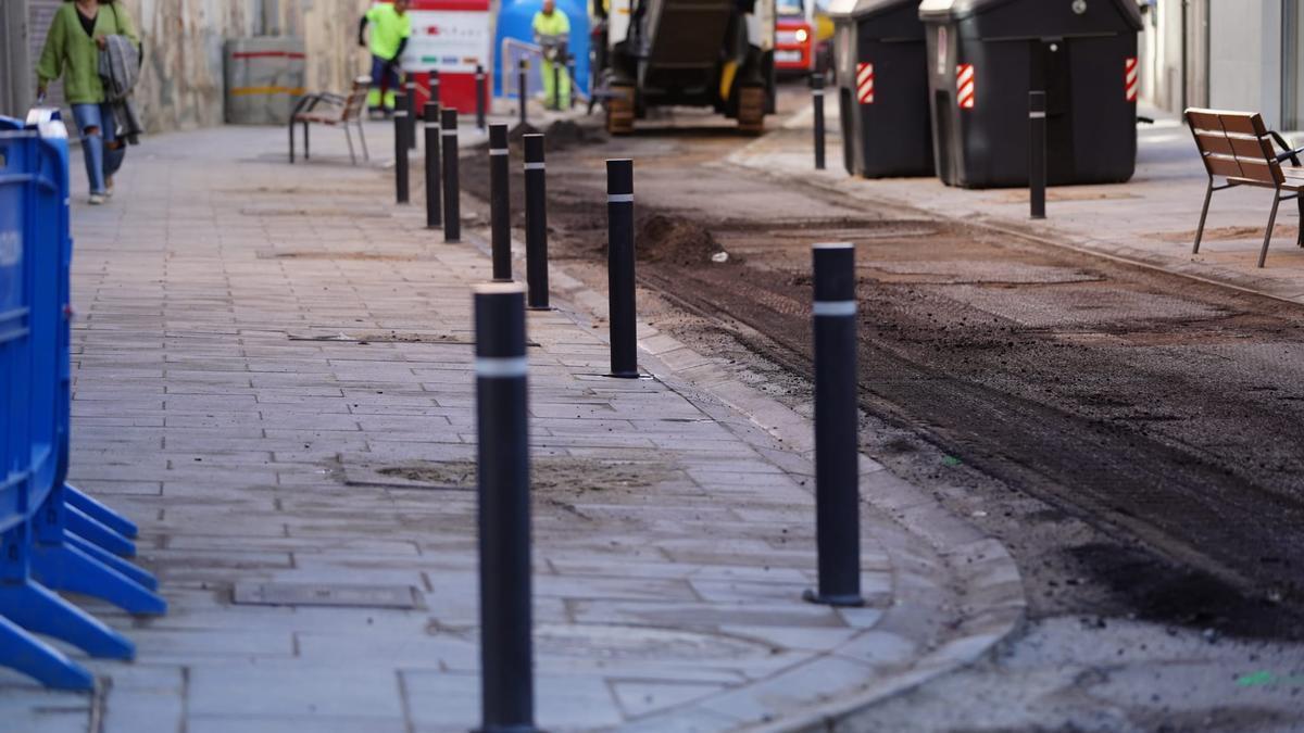 Nuevos bolardos en la zona centro de Zamora.