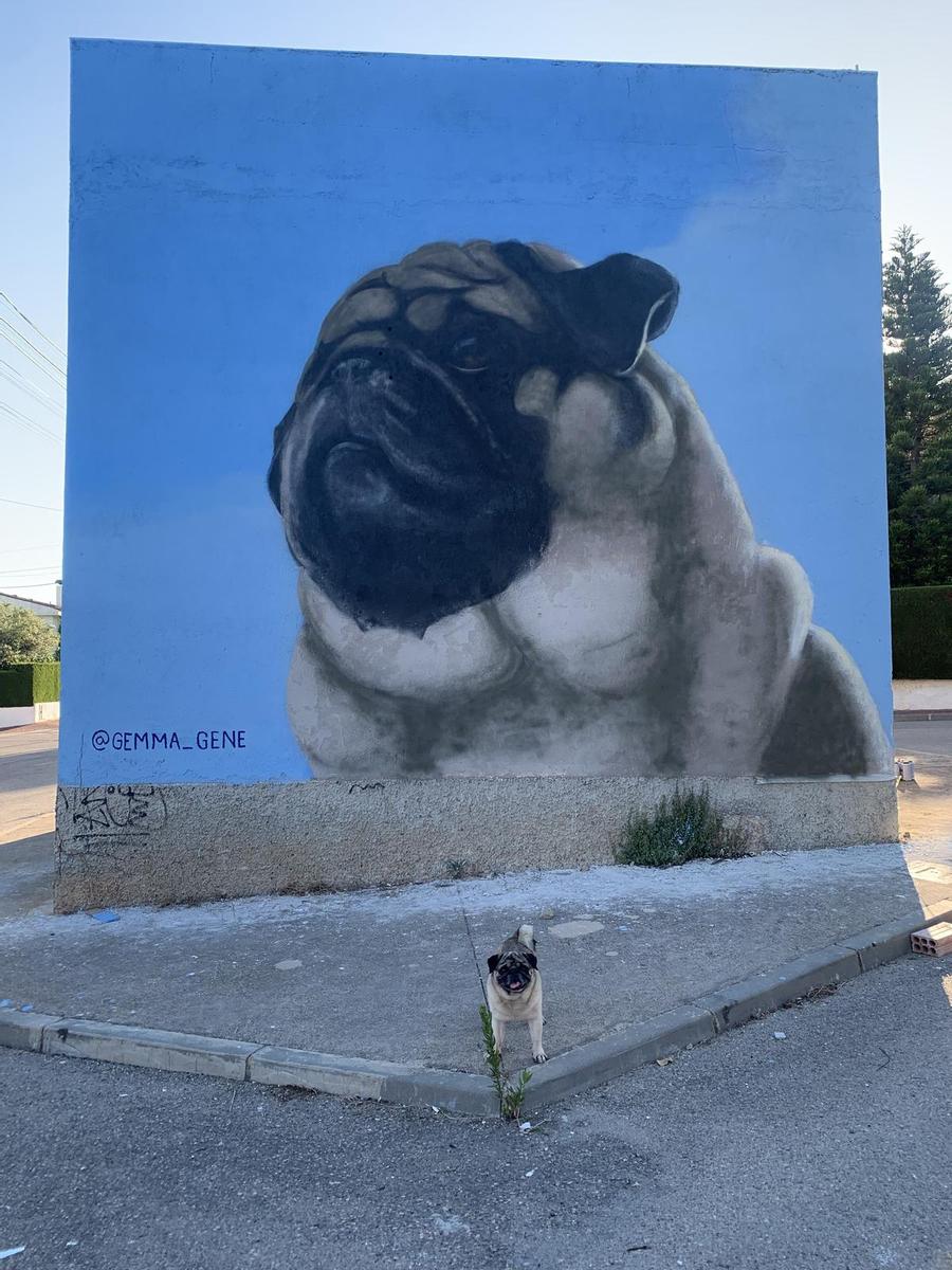 Grafiti 'Mochi' de Gemma Gené, en Calafell (Tarragona)