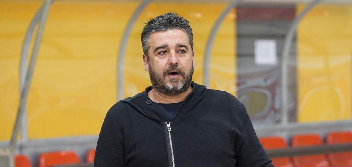 Xavier Garcia Balda, en el seu primer entrenament a la banqueta del Girona.