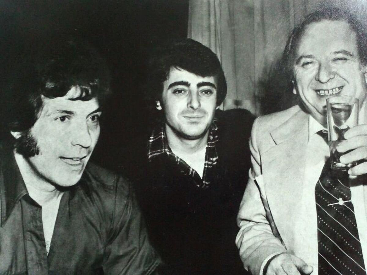 Sancho Gracia, Paco Pamies y Fernando Esteso en Barcelona en los años 70.