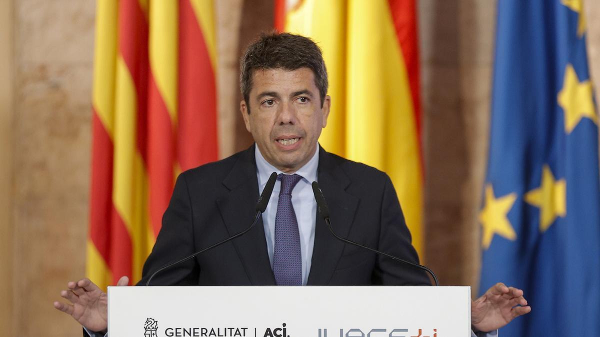 Mazón, en una intervención ante los medios este martes.