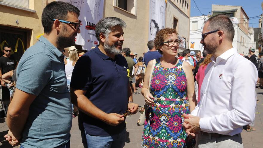 Albert Batet i Josep Costa amb l&#039;alcaldessa de la Bisbal del Penedès, Agnès Ferré