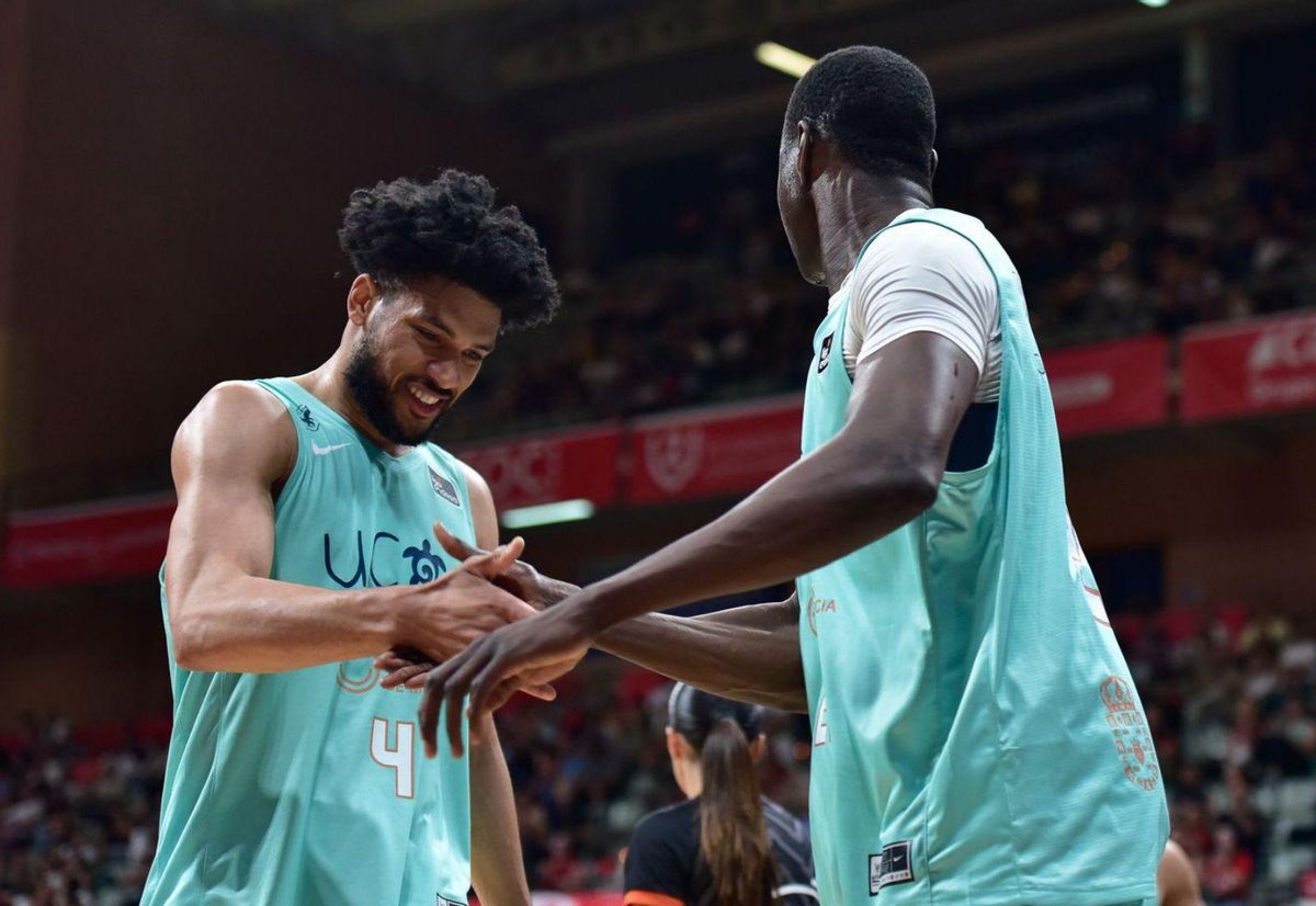 Kaiser Gates y Moussa Diagne durante el último partido en el Palacio esta temporada. | ACB PHOTO/JAVIER BERNAL
