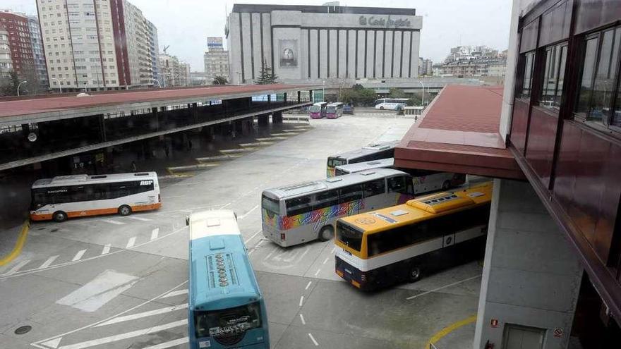 Autobuses, en la estación de A Coruña.