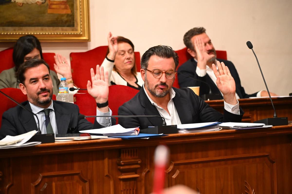El concejal de Espacios Públicos, José Claudio Guilabert, y el alcalde de Elche, Pablo Ruz.