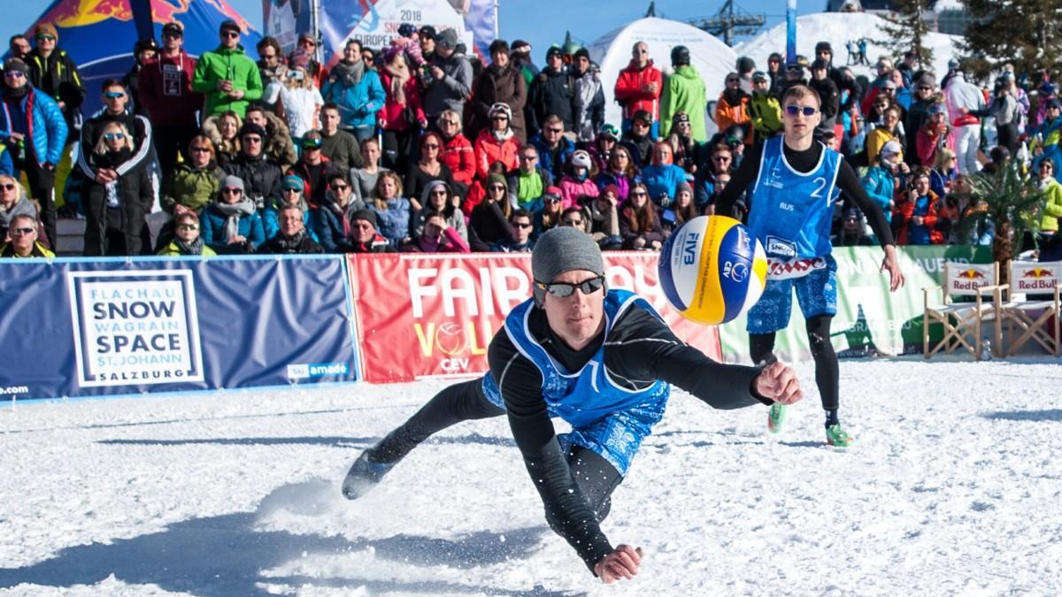 Imagen de archivo de un partido de volley-nieve