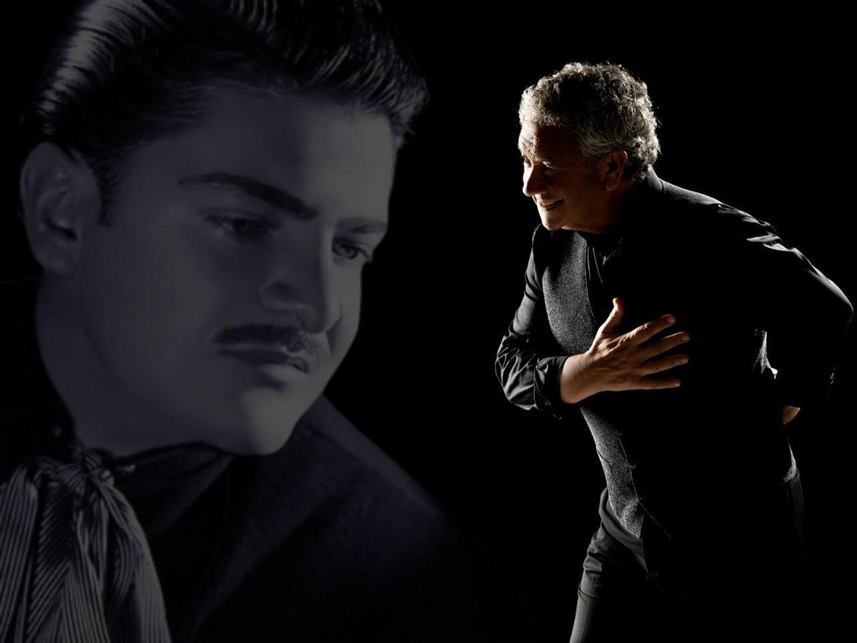 Pipo Prendes y, de fondo, José Alfredo Jiménez.