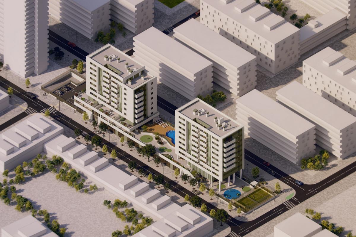 Recreación del residencial Fuji de Metrovacesa en Isla Natura, Palmas Altas.