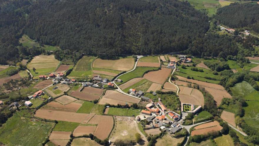 Viviendas en un núcleo rural de la provincia coruñesa.