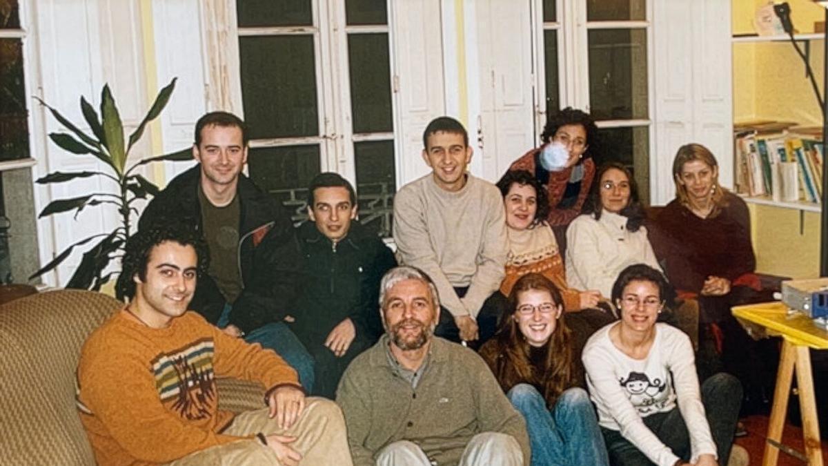 Integrantes de la Sociedade Astronómica da Estrada en sus primeros años.