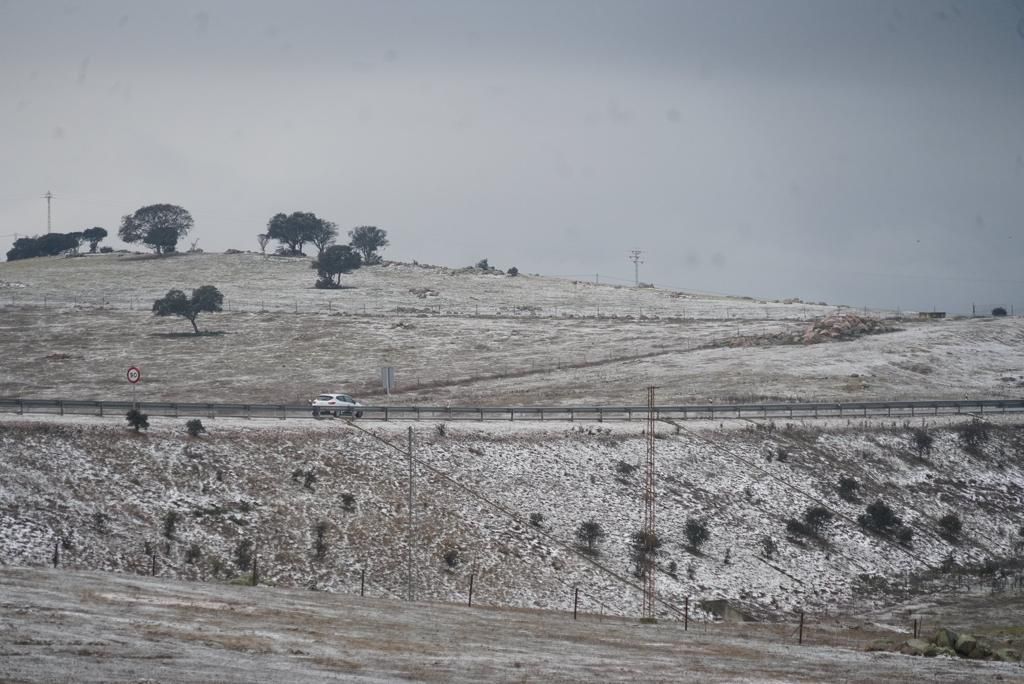 Primera nevada en Los Pedroches: Pozoblanco, Villaralto y Villanueva de Córdoba, bajo un manto blanco