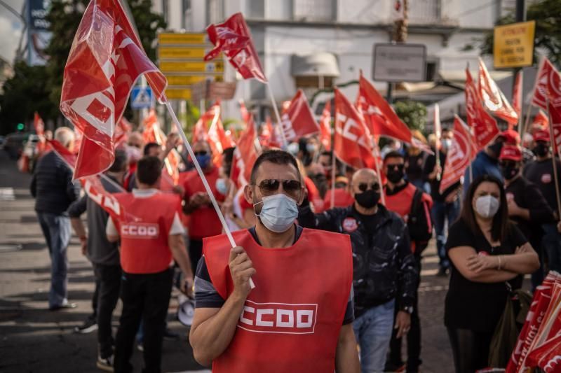 Protesta de CCOO en la capital tinerfeña | 11-2-2021