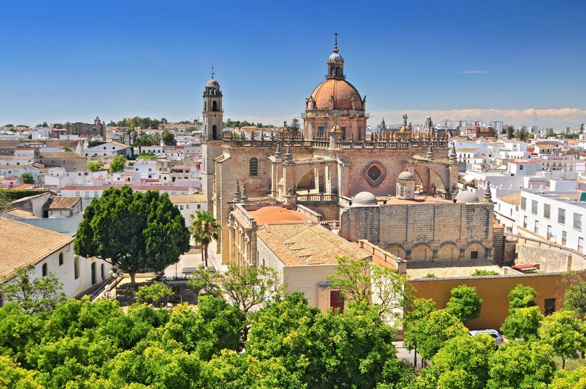 Vista panorámica de la catedral de Jerez.