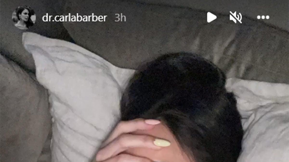 Carla Barber agotada en una imagen de su Instagram
