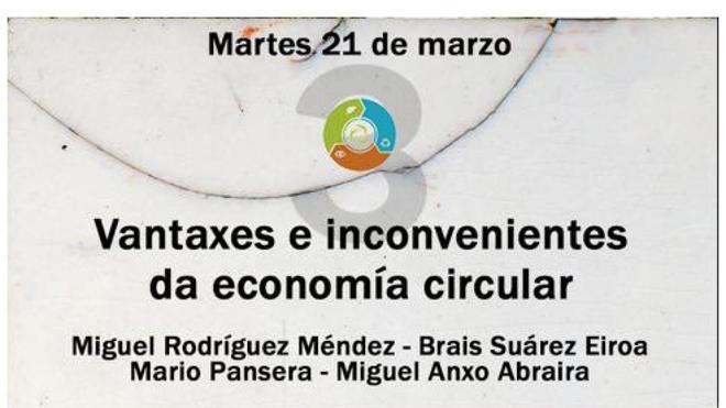 Cartel anunciador de la conferencia y debate de esta tarde.