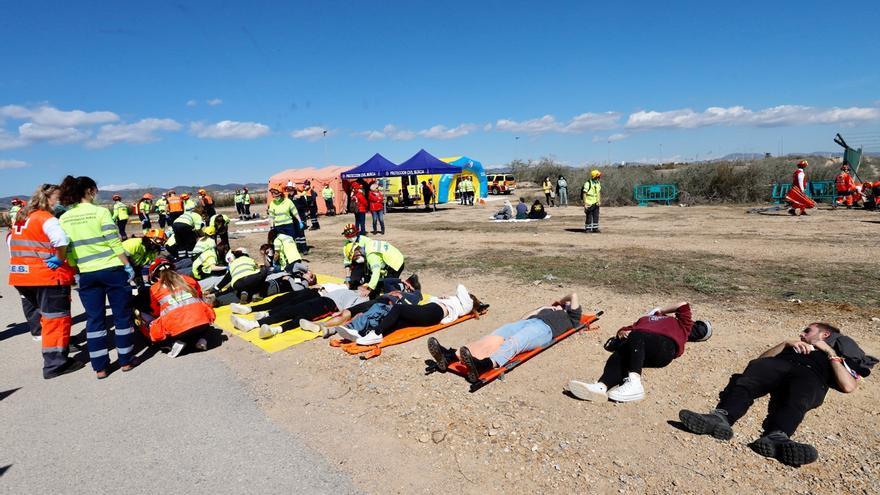 Así ha sido el simulacro de accidente aéreo en Murcia