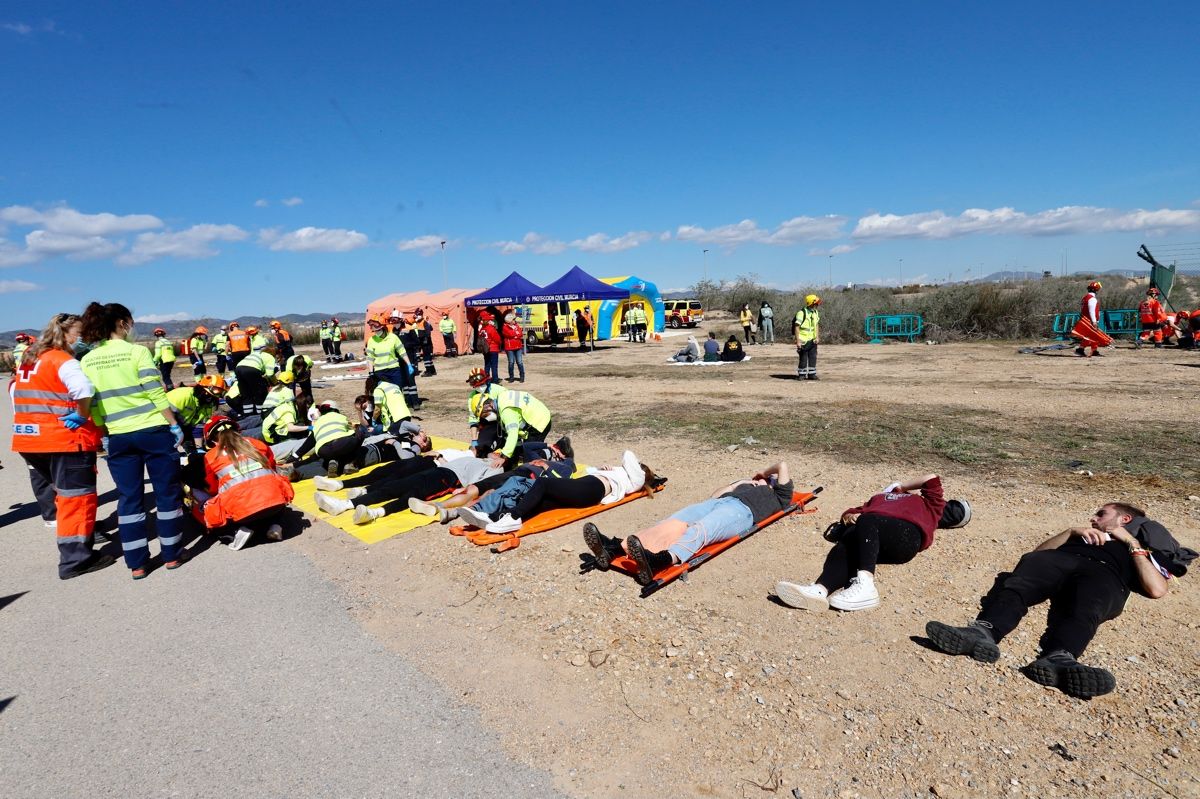 Así ha sido el simulacro de accidente aéreo en Murcia