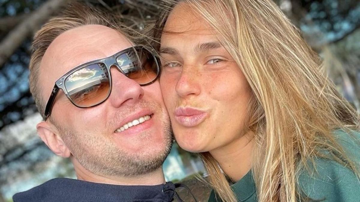 Konstantin Koltsov y Sabalenka, en una imagen publicada en sus redes.