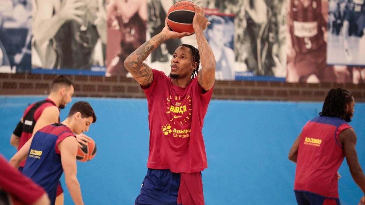 Will Clyburn, en el entrenamiento previo al partido frente al Olympiacos