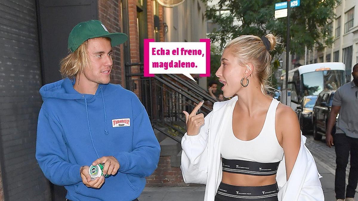 Hailey y Justin Bieber, paseando por la calle: "Echa el freno, magdaleno"