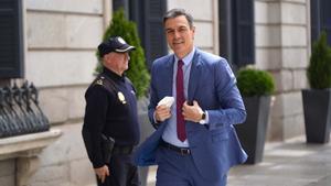 El presidente del Gobierno, Pedro Sánchez, a su llegada al pleno del Congreso, este 28 de abril de 2022.