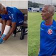 Romario durante su primer entrenadmiento conel América