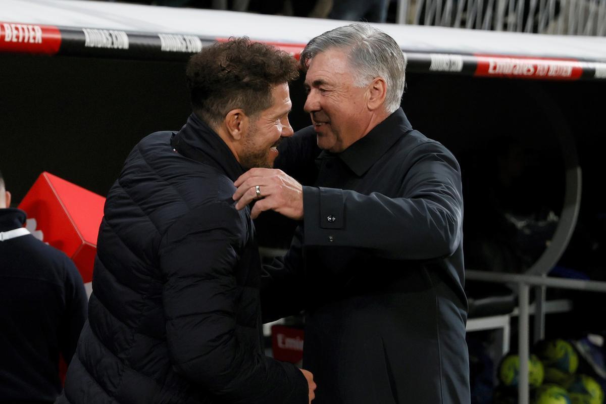 Diego Pablo Simeone y Carlo Ancelotti.