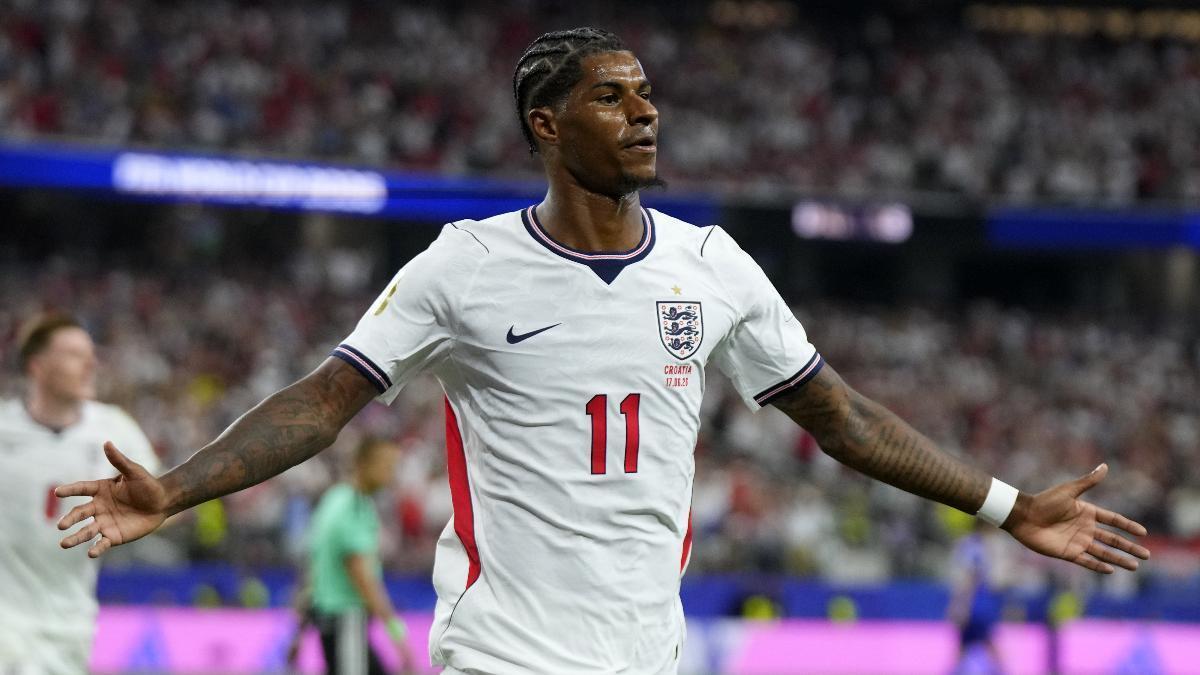 Rashford celebrando su gol ante Croacia