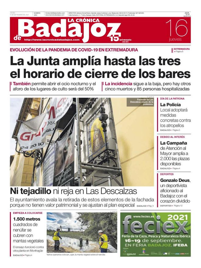 Consulta la portada correspondiente al día 16 de septiembre del 2021