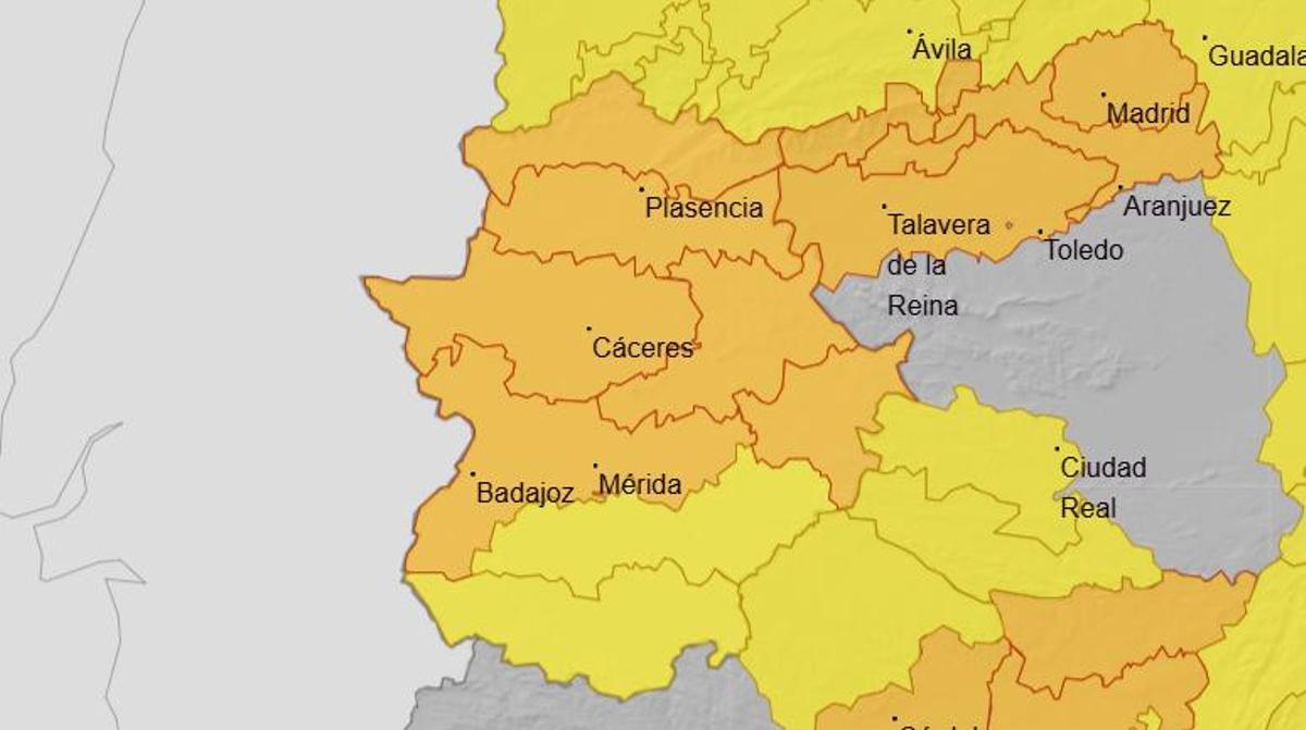 Avisos meteorológicos para este martes en Extremadura.