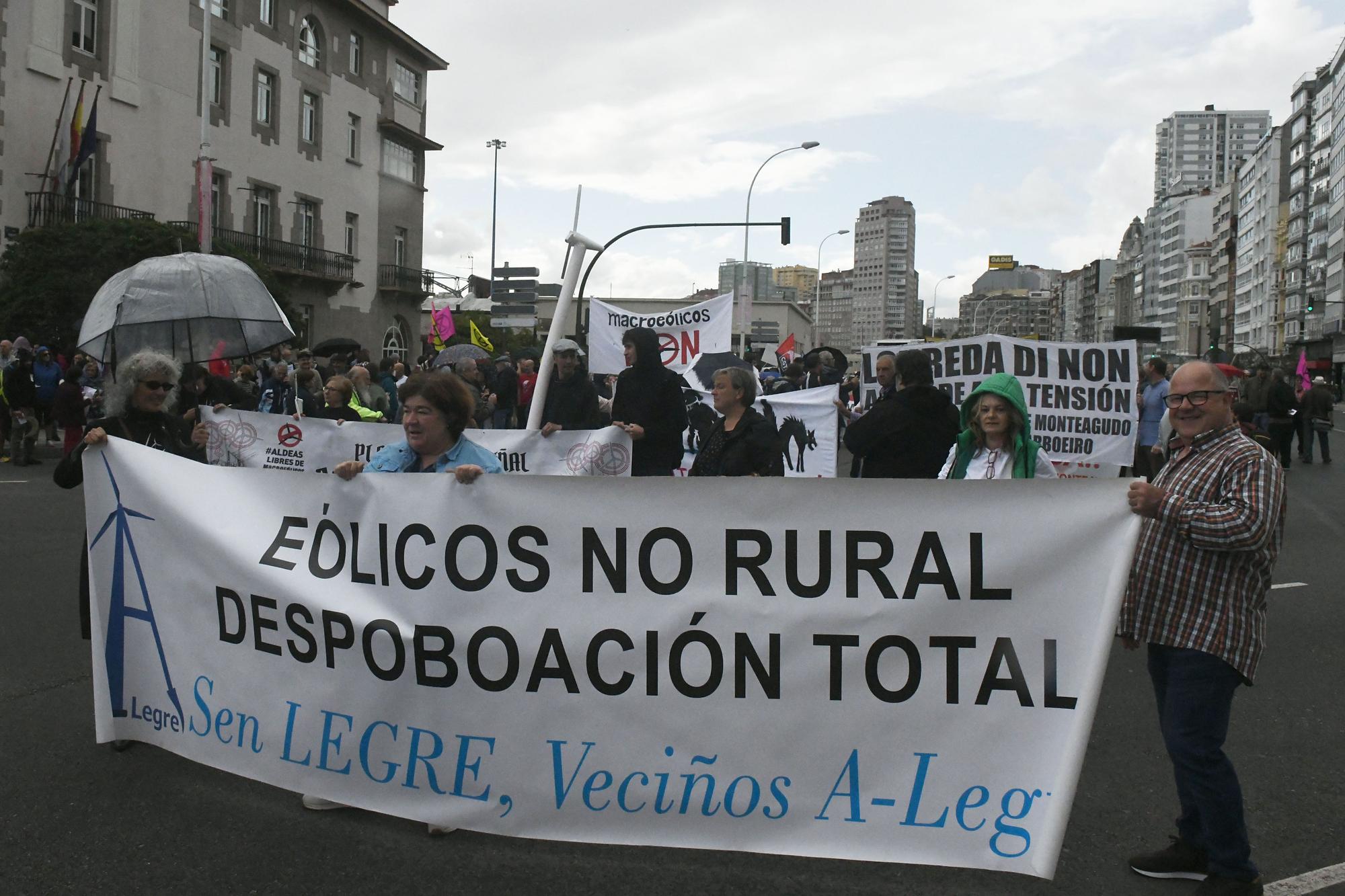 Manifestación en A Coruña contra los parques eólicos