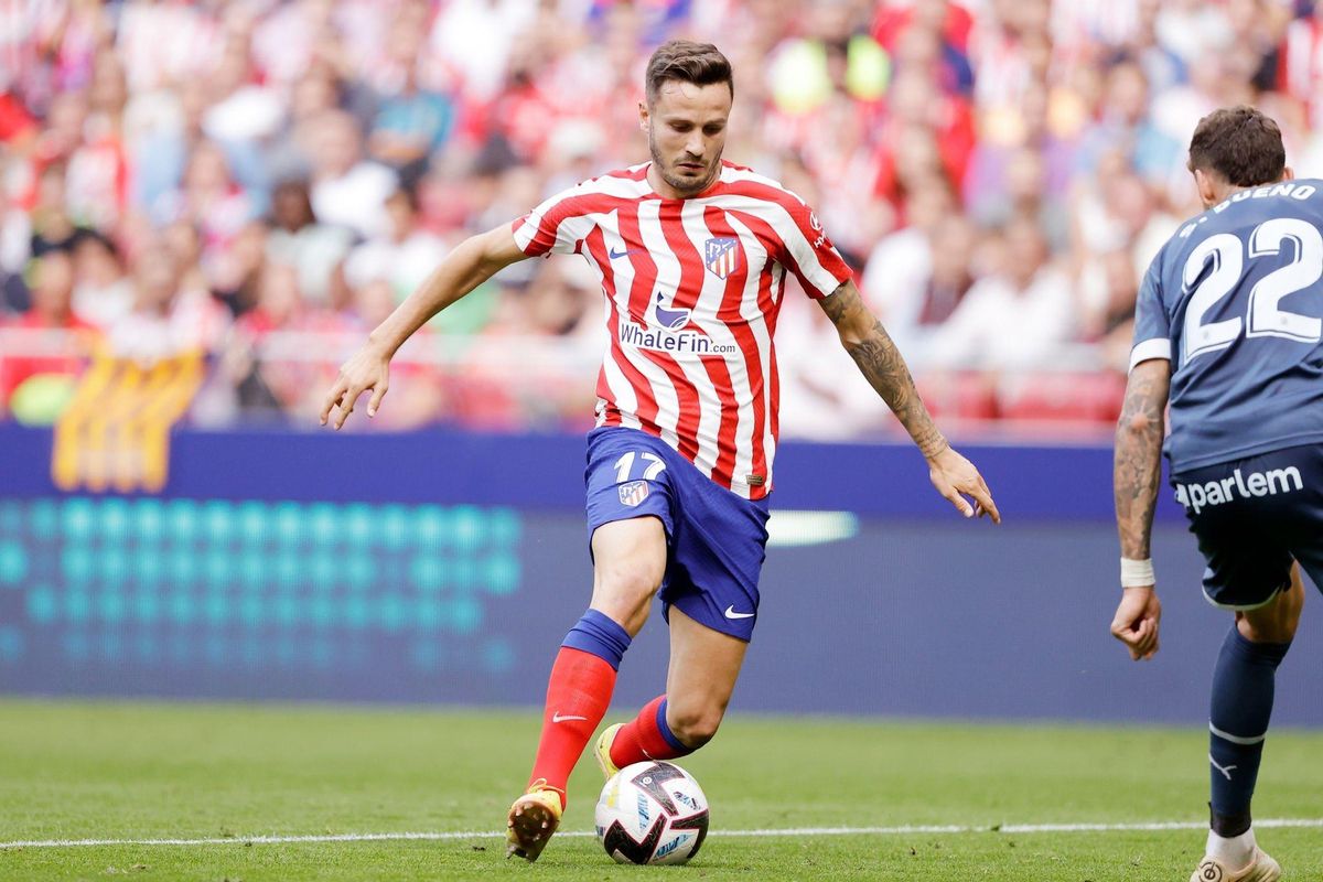 Saúl, en un partido con el Atlético,