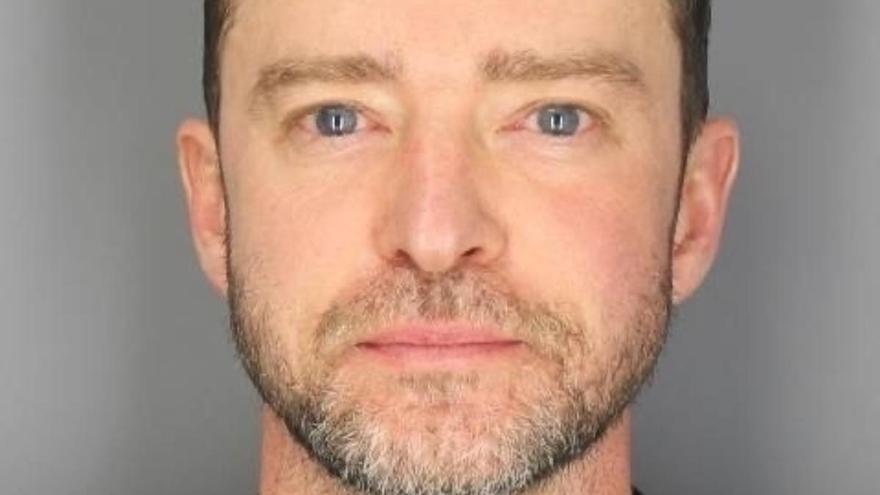 Justin Timberlake, en la foto de su detención por conducir bebido