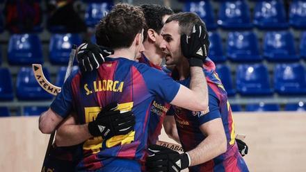 Los azulgranas celebran un gol