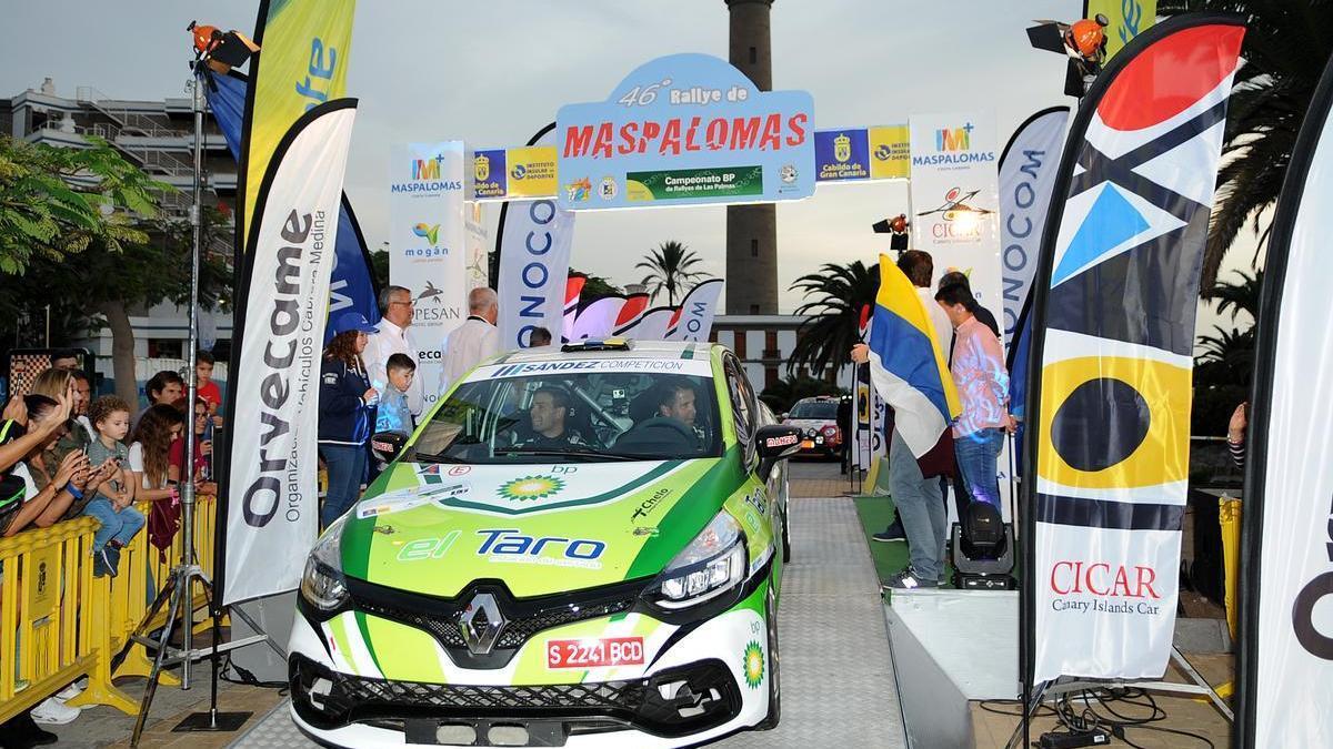 Noé Armas durante la prueba del Rallye de Maspalomas de 2019