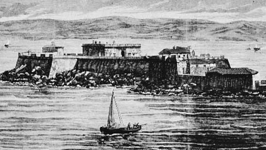 Dous científicos confinados no castelo de Santo Antón en 1875