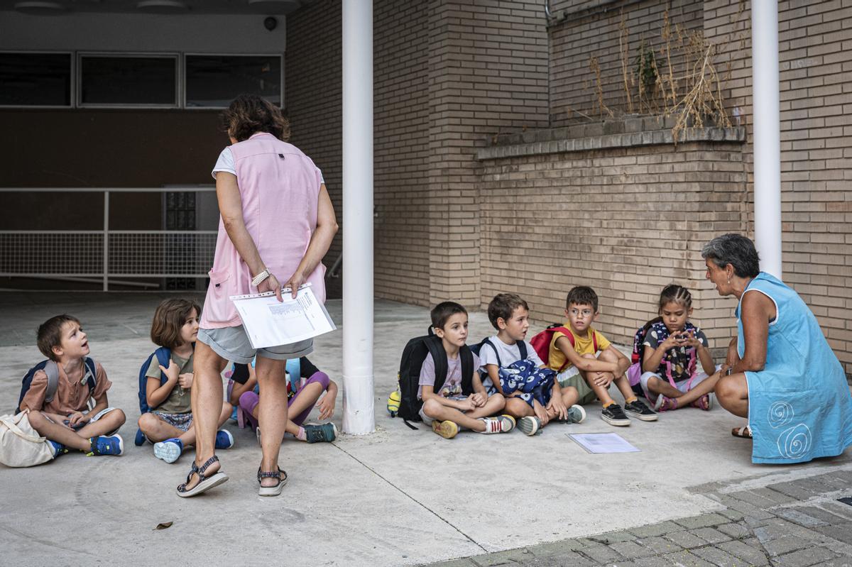 Vuelta a las aulas en el CEIP Pau Casals de Gràcia, en Barcelona.