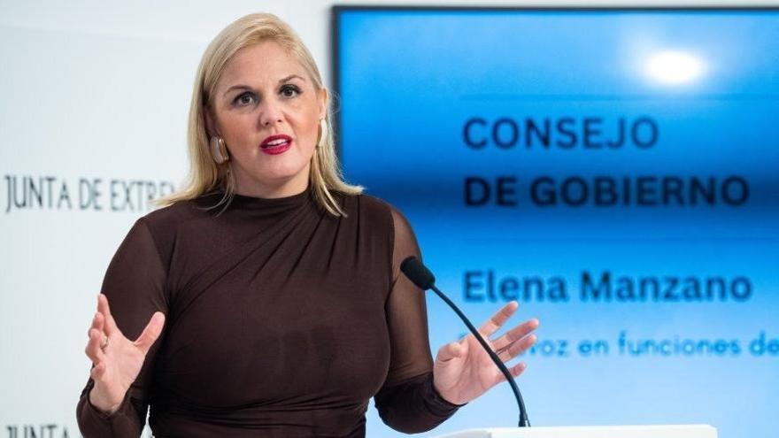La portavoz de la Junta de Extremadura en funciones, Elena Manzano.